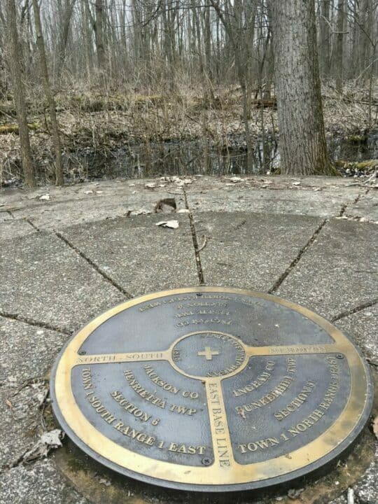 monumental survey marker of Michigan's baseline