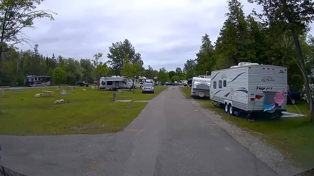 Trailers in a campground