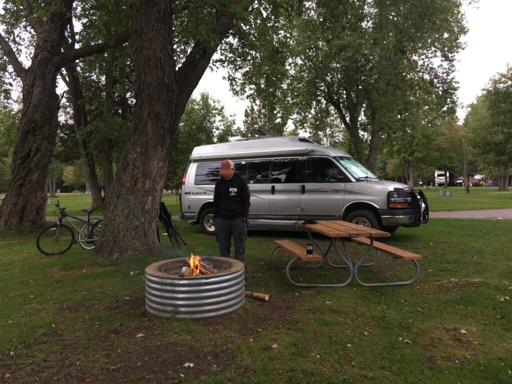 One of the campsites at Brimley State Park